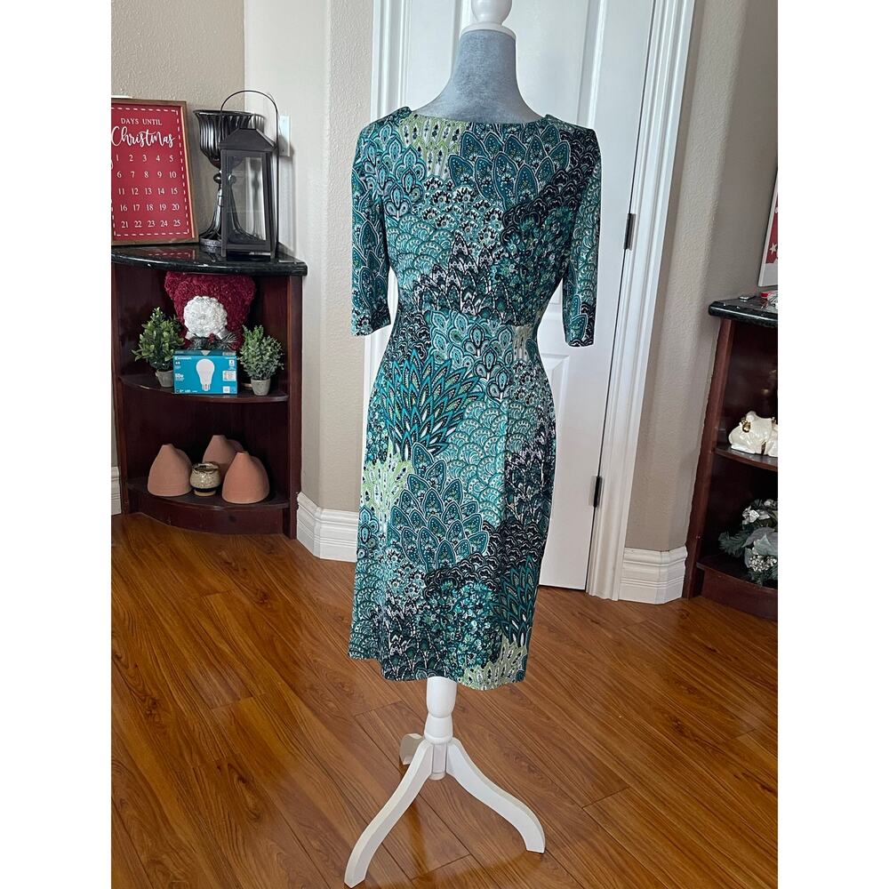 Connected Apparel Faux Wrap Dress Size 8 - Picture 5 of 7
